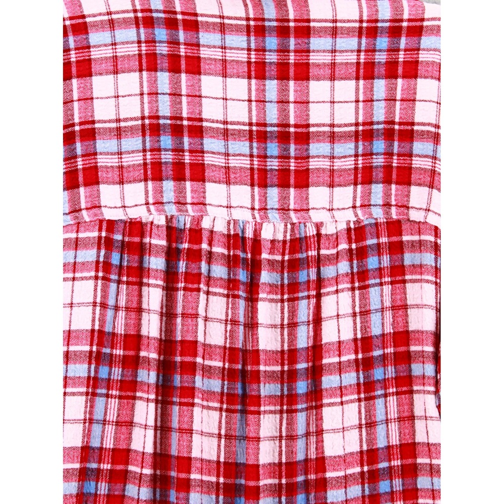 Pilcro Hadley Plaid Shirt Medium Button Down Long Sleeve Relaxed Fit Red Blue - Picture 4 of 12